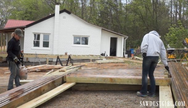 Finishing the Deck - Sawdust Girl®