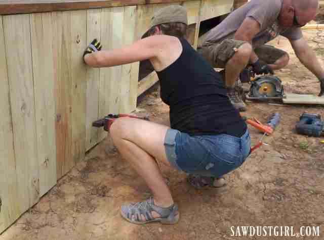 Cedar deck skirting