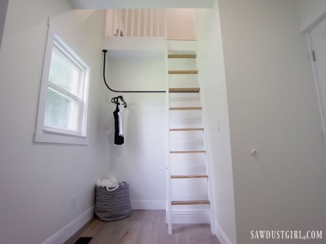 open closet in bedroom