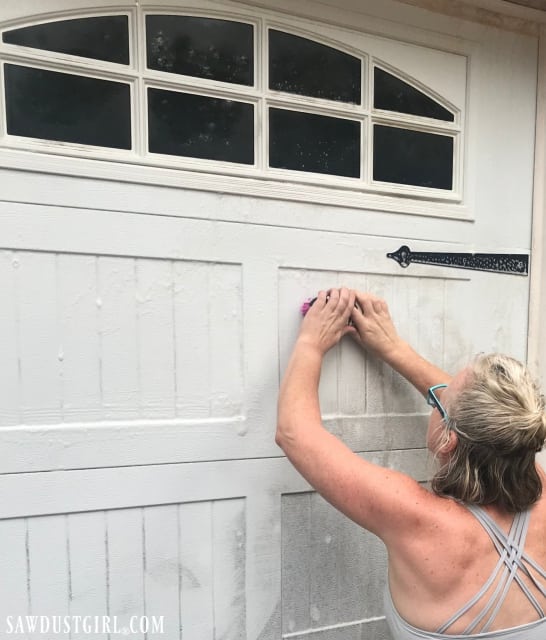 Cleaning a garage door