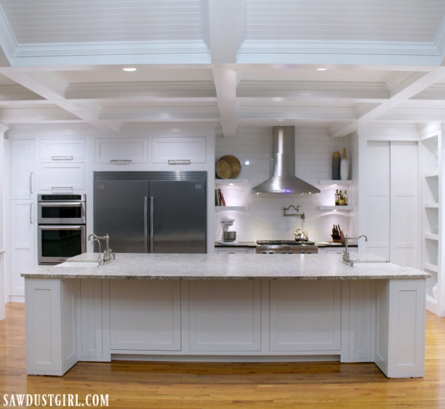 Kitchen Island with Hidden Cabinet Doors - Sawdust Girl®