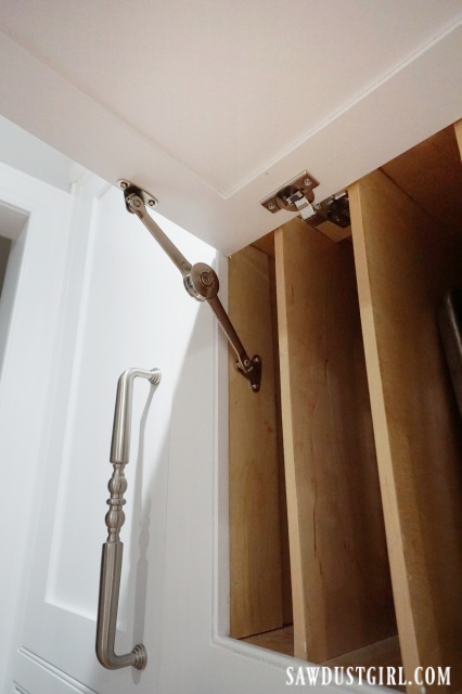 How to install lift up - stay open cabinet door hardware.