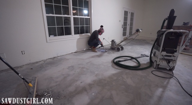 Chipping and grinding thinset off concrete subfloor