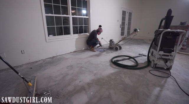 Removing Tile and Thinset from Concrete - Sawdust Girl® (640 x 352 Pixel)