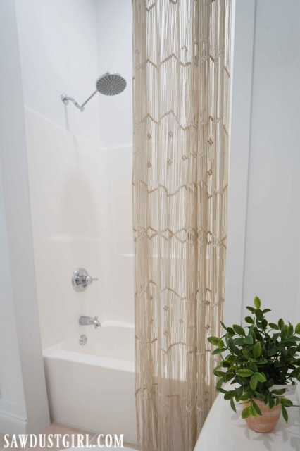 Macrame' decorative shower curtain
