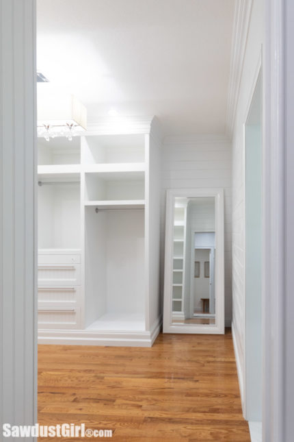 Hall Closet with Floating Shelves - Sawdust Girl®