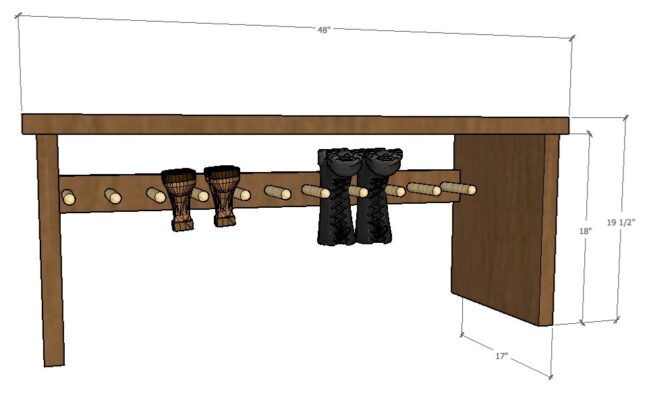 How to Build a Bench with a Built-in Boot Rack - Sawdust Girl®