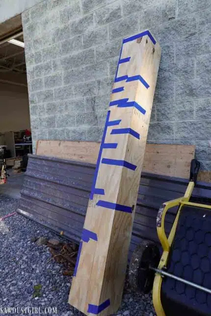 faux wood beam glue up