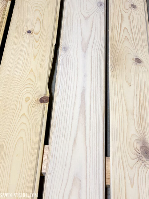 white washed pine wood for a ceiling