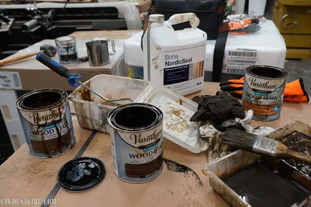 stain concoction for plywood beam