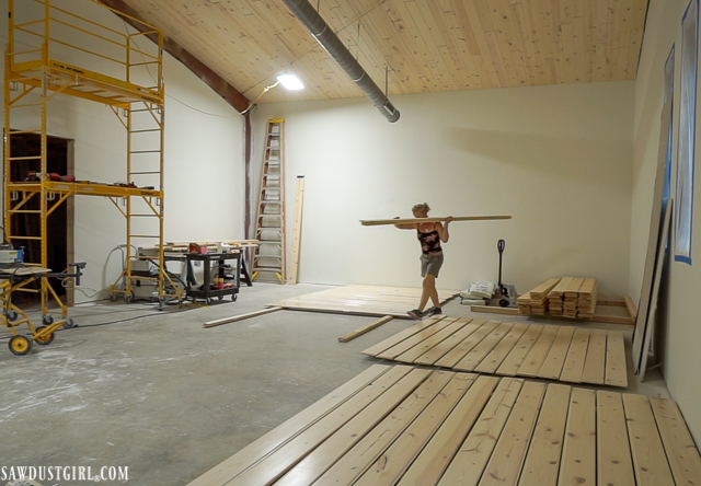 white washing wood to install on a ceiling