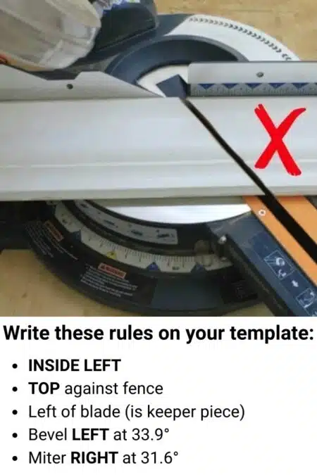 inside left crown molding template