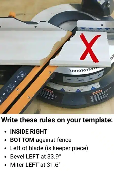 inside right crown molding template