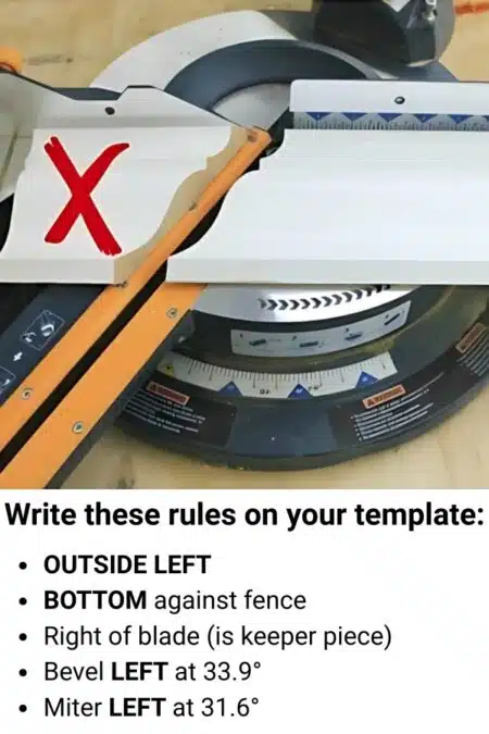 outside left crown molding template
